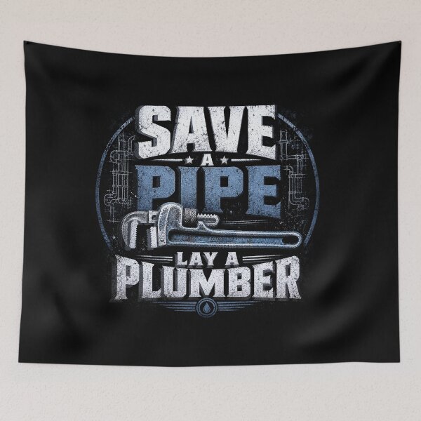Item preview, Save a Pipe Lay a Plumber; Witty Plumbing Merch designed and sold by TeesYouWant.