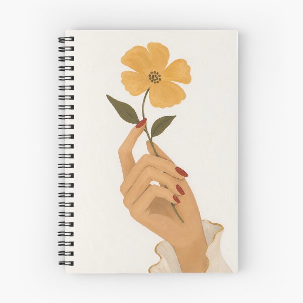 Item preview, Hand Holding Yellow Flower Minimalist Boho Illustration designed and sold by Jozefin's Studio.