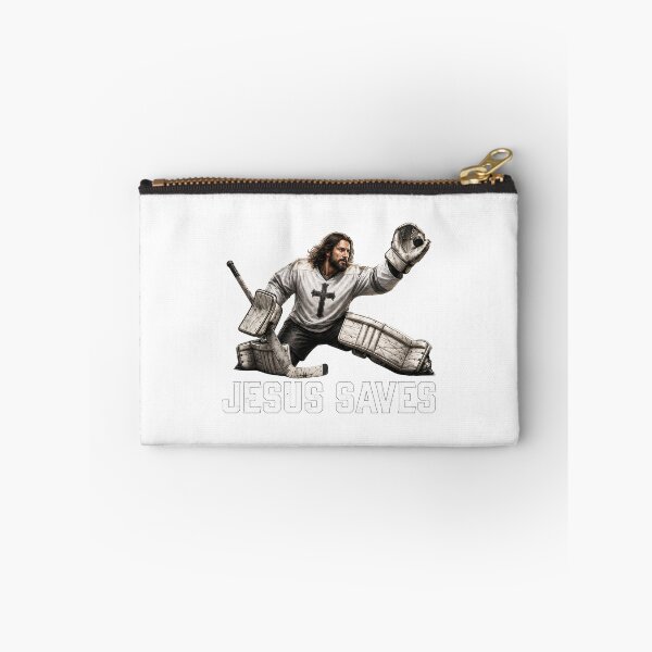 Item preview, Jesus Saves Ice Hockey Goalie Pun Graphic designed and sold by Derekquie.