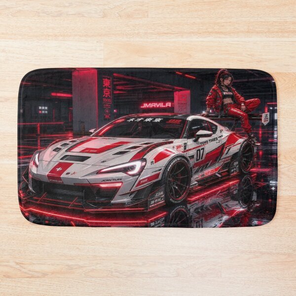 Item preview, White and Red Cyberpunk Hypercar | Anime Girl & JDM Tuning designed and sold by JMAVILA ART.