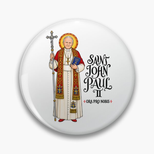 Artikelvorschau, Heiliger Johannes Paul II. | Katholisches Papst-Heiligen-Design entworfen und verkauft von Christian by Grace.