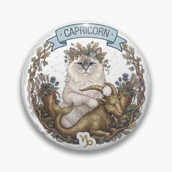 Item preview, Cute Capricorn Cat Zodiac Sign Astrological Aesthetic designed and sold by PetalsPaws.