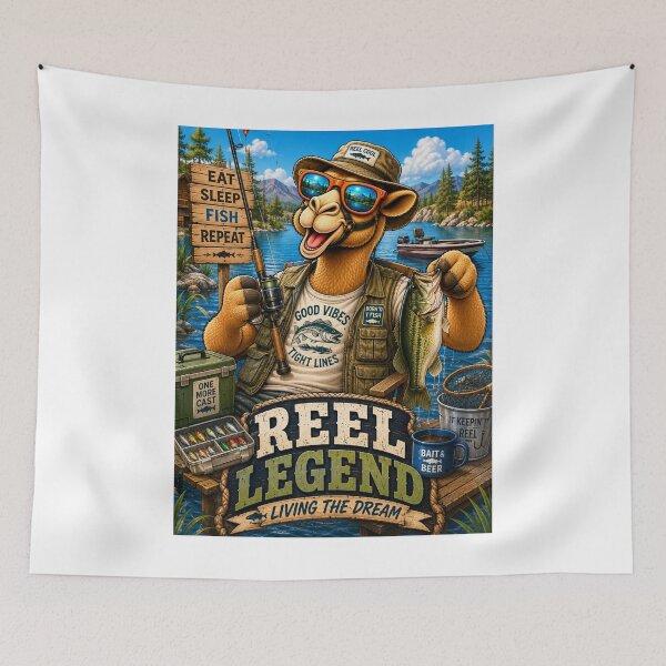 Item preview, Funny Camel Fishing Gift - Hooked On The Good Life - Fishing T-Shirt For Camel Lovers designed and sold by Camel & Quirk.