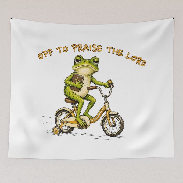 Item preview,  The Lord Frog Riding Bike Bible Vintage Graphic designed and sold by Derekquie.