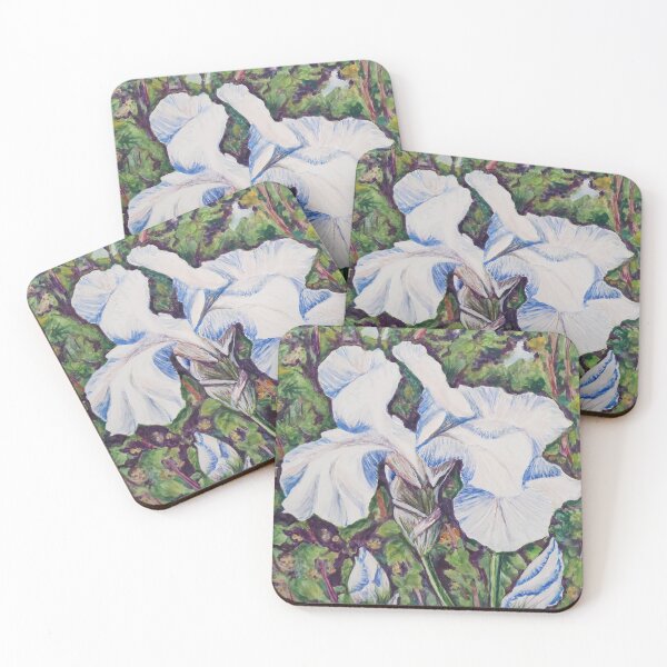 Item preview, White and Blue Bearded Iris designed and sold by LymphomaLass.