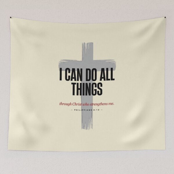 Item preview, I Can Do All Things Through Christ – Philippians 4:13 Christian Typography designed and sold by PoppaBear71.