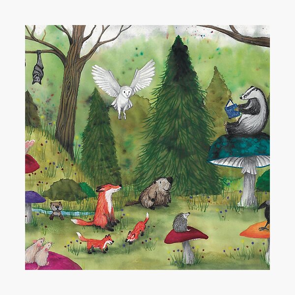 Item preview, woodland animals designed and sold by Kimberley Cummings Illustration.