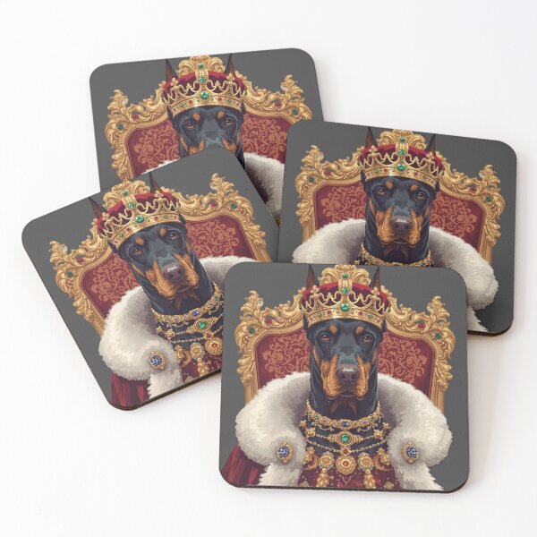 Item preview, Royal Doberman King – Regal Crowned Dog Fantasy Art designed and sold by RobertArt08.
