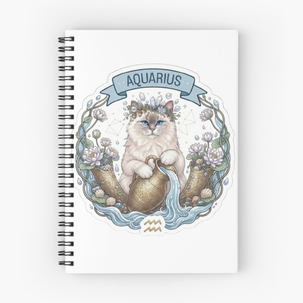 Item preview, Cute Aquarius Cat Zodiac Sign Astrological Aesthetic designed and sold by PetalsPaws.