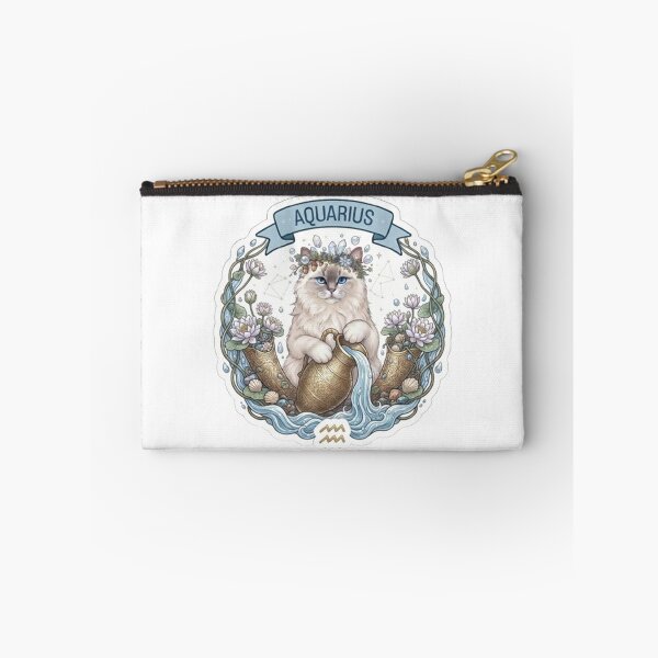 Item preview, Cute Aquarius Cat Zodiac Sign Astrological Aesthetic designed and sold by PetalsPaws.