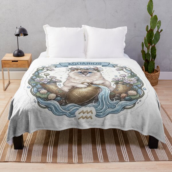 Item preview, Cute Aquarius Cat Zodiac Sign Astrological Aesthetic designed and sold by PetalsPaws.