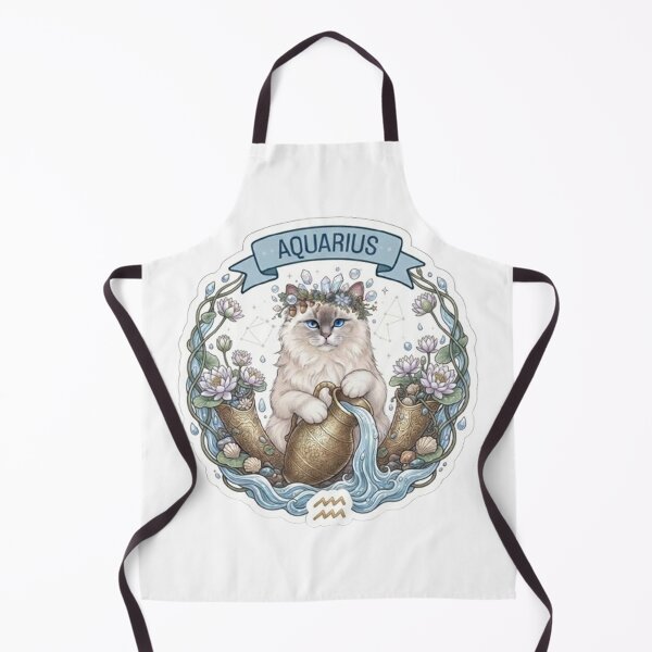 Item preview, Cute Aquarius Cat Zodiac Sign Astrological Aesthetic designed and sold by PetalsPaws.