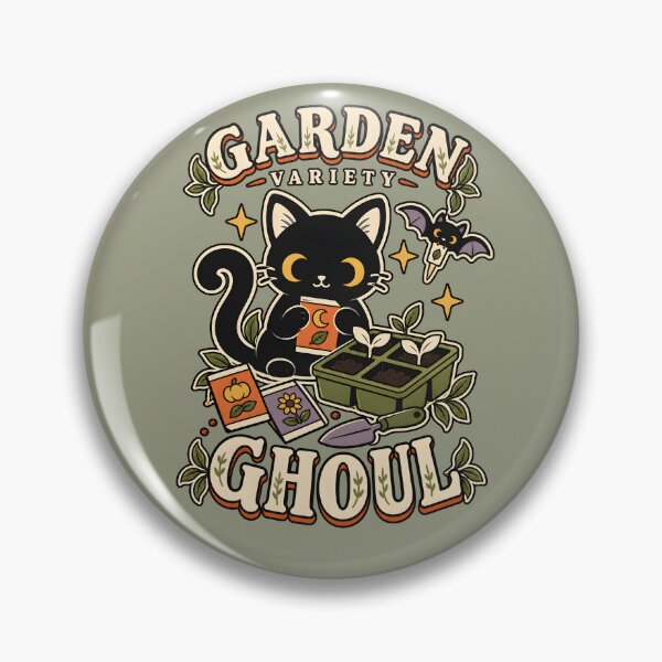 Item preview, Garden Variety Ghoul Retro Black Cat Gardening designed and sold by  MAD's Recreation Studio.