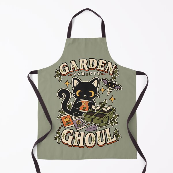 Item preview, Garden Variety Ghoul Retro Black Cat Gardening designed and sold by MAD's Recreation Studio.