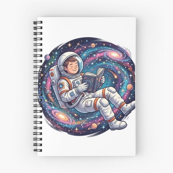 Item preview, Astronaut Reading Book in Space on Moon designed and sold by YNAMREG.