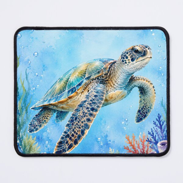 Item preview, Watercolor Cute Sea Turtle Underwater designed and sold by trendspatterns.