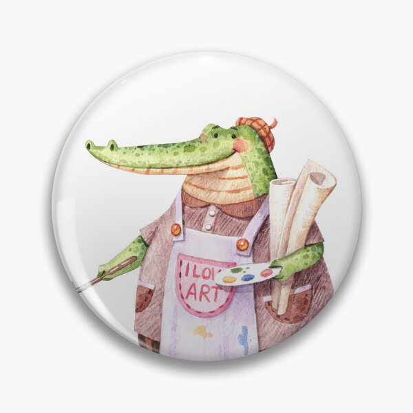 Item preview, Crocodile Artist with Easel and Paint Palette designed and sold by White Rabbit Design .