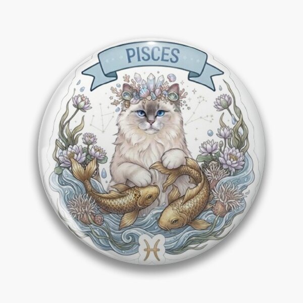 Item preview, Cute Pisces Cat Zodiac Sign Astrological Aesthetic designed and sold by PetalsPaws.