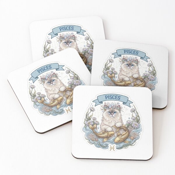 Item preview, Cute Pisces Cat Zodiac Sign Astrological Aesthetic designed and sold by PetalsPaws.