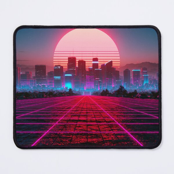 Item preview, Synthwave Neon City & Retro Sunset - Vaporwave Grid designed and sold by Artdavesalzburg.