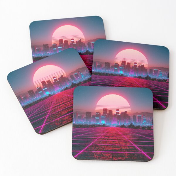 Item preview, Synthwave Neon City & Retro Sunset - Vaporwave Grid designed and sold by Artdavesalzburg.