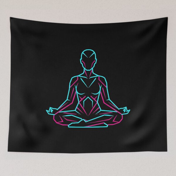Item preview, Neon Lotus Pose Zen Aesthetic designed and sold by MarCinu Art.
