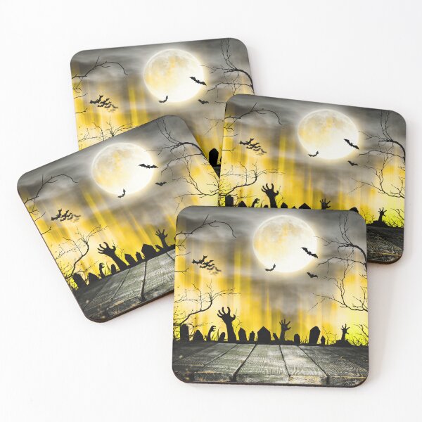 Item preview, Night of the Living Dead – Haunted Graveyard Full Moon Art | Yellow designed and sold by Frohyou.