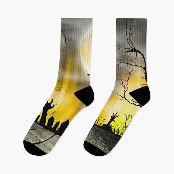 Item preview, Night of the Living Dead – Haunted Graveyard Full Moon Art | Yellow designed and sold by Frohyou.