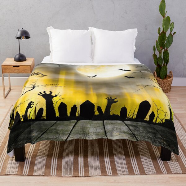 Item preview, Night of the Living Dead – Haunted Graveyard Full Moon Art | Yellow designed and sold by Frohyou.