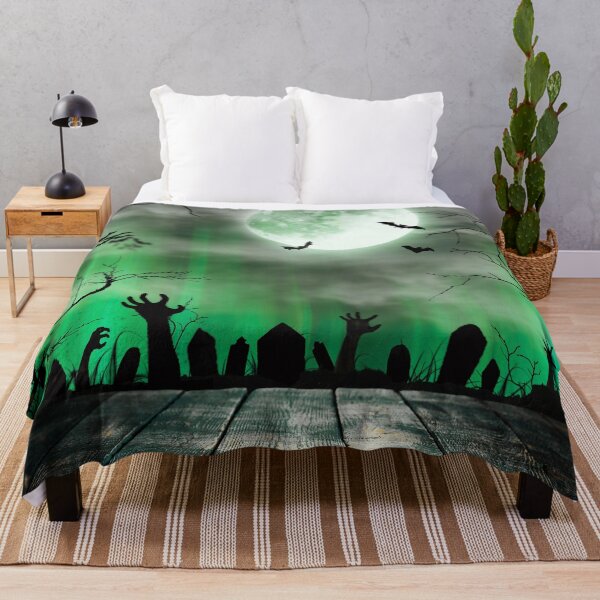 Item preview, Night of the Living Dead – Haunted Graveyard Full Moon Art | Green designed and sold by Frohyou.