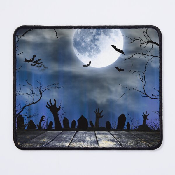 Item preview, Night of the Living Dead – Haunted Graveyard Full Moon Art | Blue designed and sold by Frohyou.