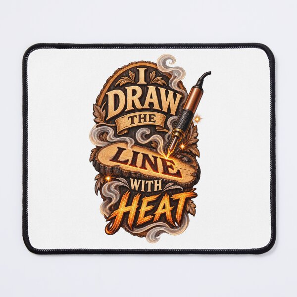 Item preview, Wood Burning Artist Gift - I Draw the Line With Heat designed and sold by UrbanCanvvas.