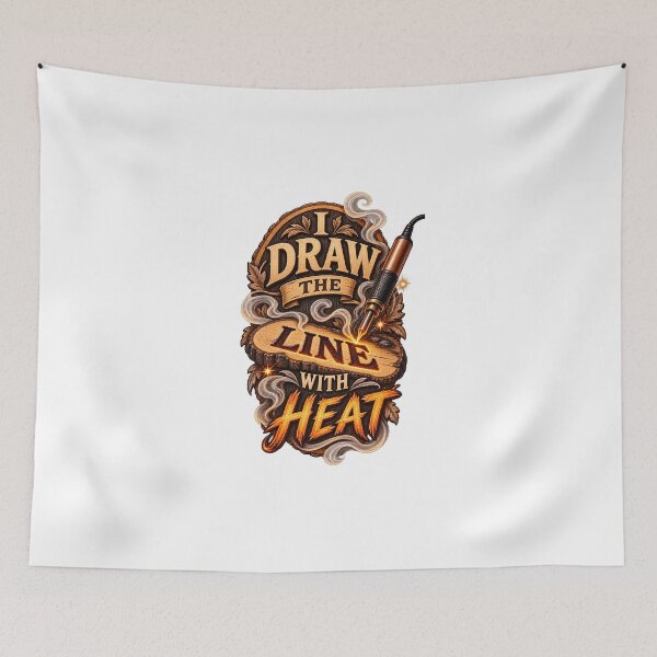 Item preview, Wood Burning Artist Gift - I Draw the Line With Heat designed and sold by UrbanCanvvas.