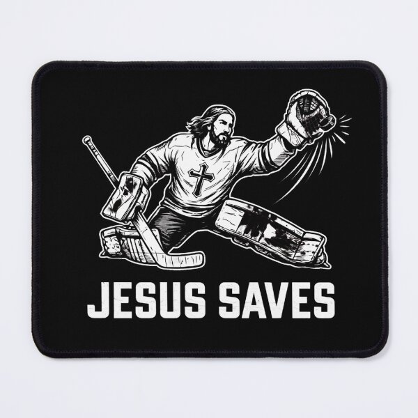 Item preview, Jesus Saves | Hockey Goalie Christian Sports Design designed and sold by Christian by Grace.