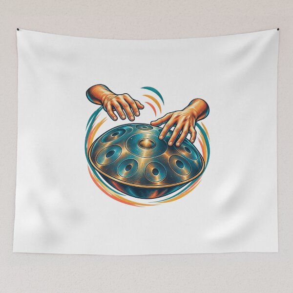 Item preview, Handpan Player Gift - Rhythm in Steel Illustration designed and sold by UrbanCanvvas.