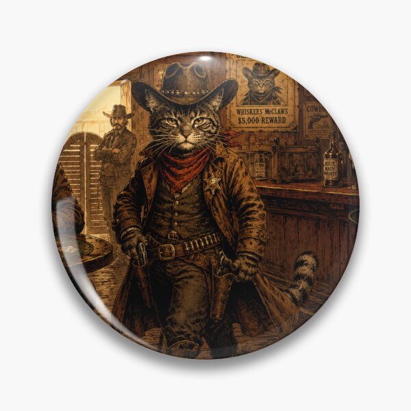 Item preview,  Cat Cowboy Saloon Western Scene Illustration Design designed and sold by A Light Worker.