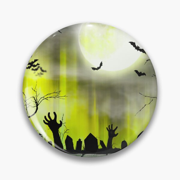 Item preview, Night of the Living Dead – Haunted Graveyard Full Moon Art | Chartreuse designed and sold by Frohyou.