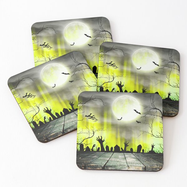 Item preview, Night of the Living Dead – Haunted Graveyard Full Moon Art | Chartreuse designed and sold by Frohyou.