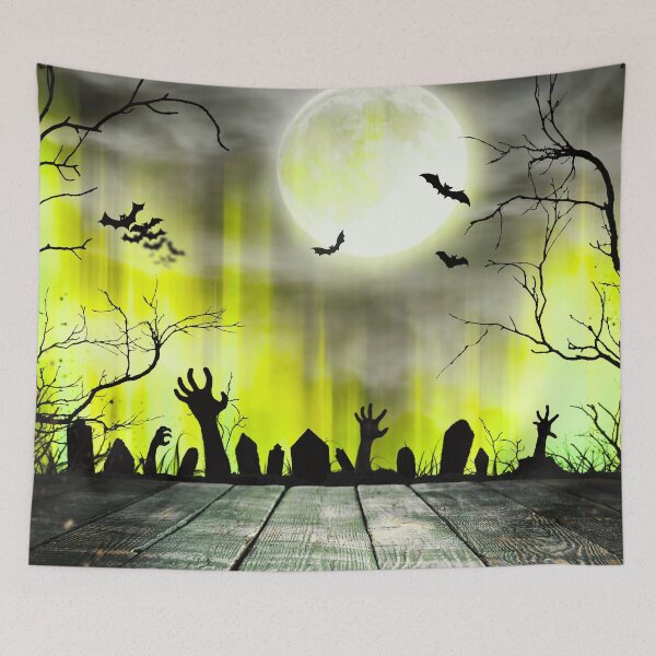 Item preview, Night of the Living Dead – Haunted Graveyard Full Moon Art | Chartreuse designed and sold by Frohyou.