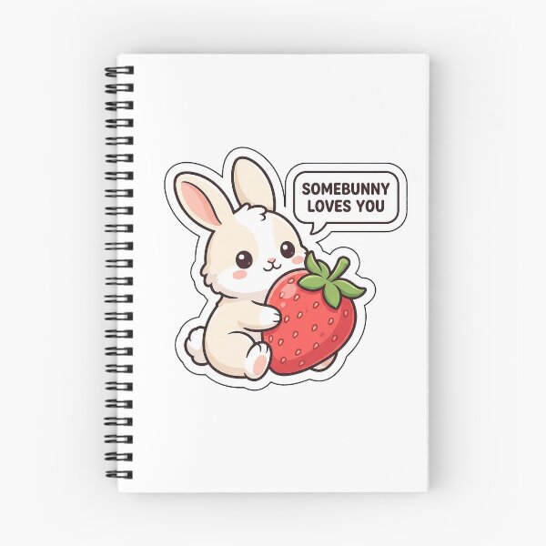 Item preview, Somebunny Loves You Strawberry Rabbit - Cute Love Sticker with Text designed and sold by SimpleP.