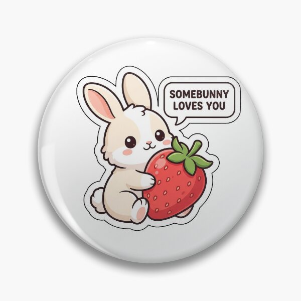 Item preview, Somebunny Loves You Strawberry Rabbit - Cute Love Sticker with Text designed and sold by SimpleP.