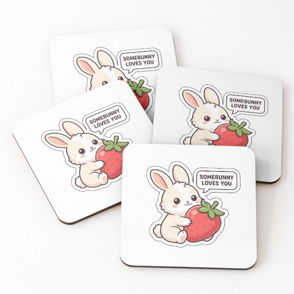 Item preview, Somebunny Loves You Strawberry Rabbit - Cute Love Sticker with Text designed and sold by SimpleP.