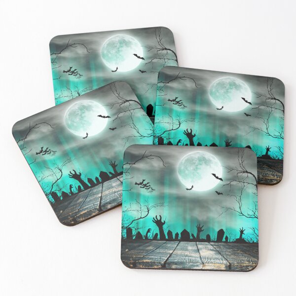 Item preview, Night of the Living Dead – Haunted Graveyard Full Moon Art | Teal designed and sold by Frohyou.