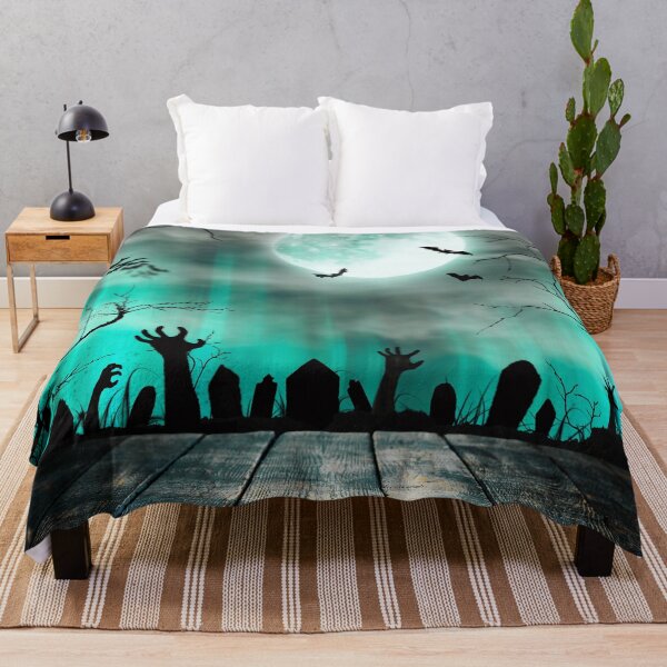 Item preview, Night of the Living Dead – Haunted Graveyard Full Moon Art | Teal designed and sold by Frohyou.