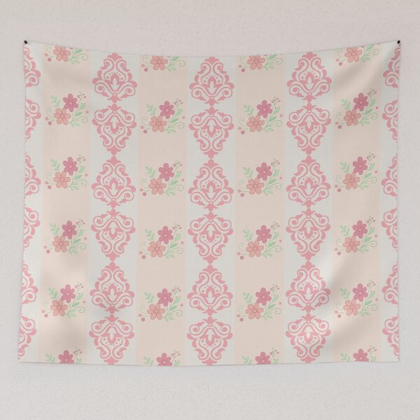 Item preview, Vintage Pink Damask Floral Seamless Pattern designed and sold by prapapon.