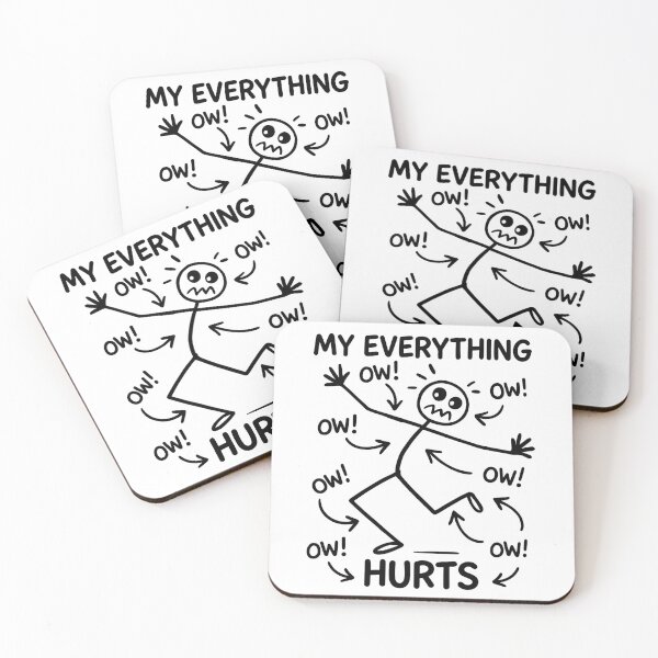 Item preview, My Everything Hurts - Funny Meme Ow Ow Ow Stickman designed and sold by gunaone-design.