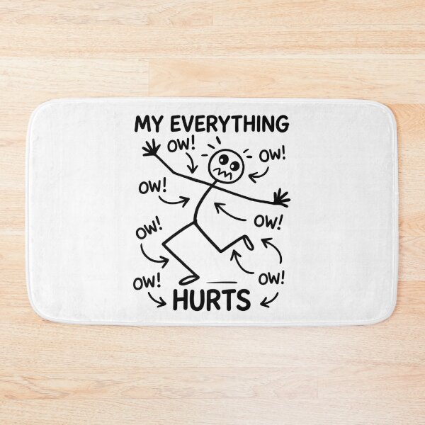 Item preview, My Everything Hurts - Funny Meme Ow Ow Ow Stickman designed and sold by gunaone-design.