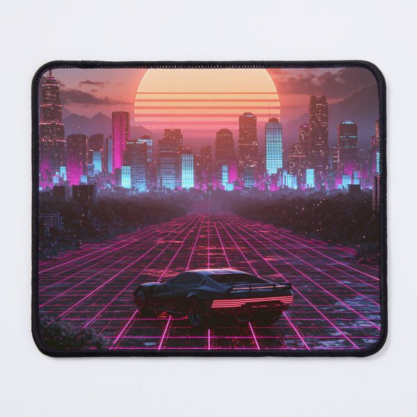 Item preview, ynthwave Neon City & Retro Sunset - Vaporwave Grid designed and sold by Artdavesalzburg.