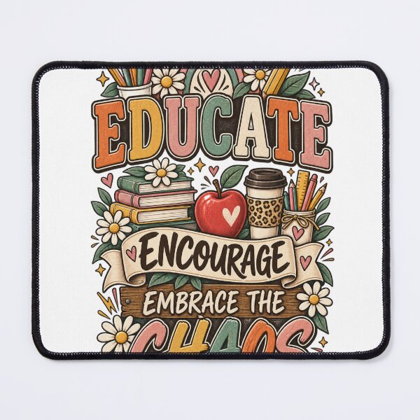 Item preview, Educate Encourage Embrace the Chaos – Funny Teacher Design designed and sold by marafashion.