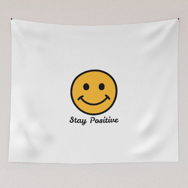Item preview, Stay Positive Cute Smiley Face Typography Art designed and sold by serotonin75114.